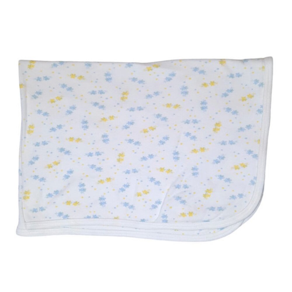 Vintage Little Me Blue Yellow Mouse Receiving Security Lovey Blanket 33" X 22"